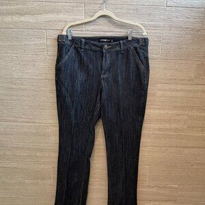 🌀One 5 One Blue Denim Trousers Jeans Pants Flared Wide Leg Size 14